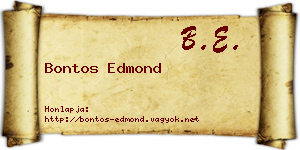 Bontos Edmond névjegykártya